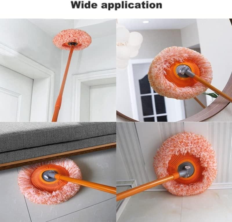 360° Spin Mop with Extendable Handle & Washable Microfiber Head