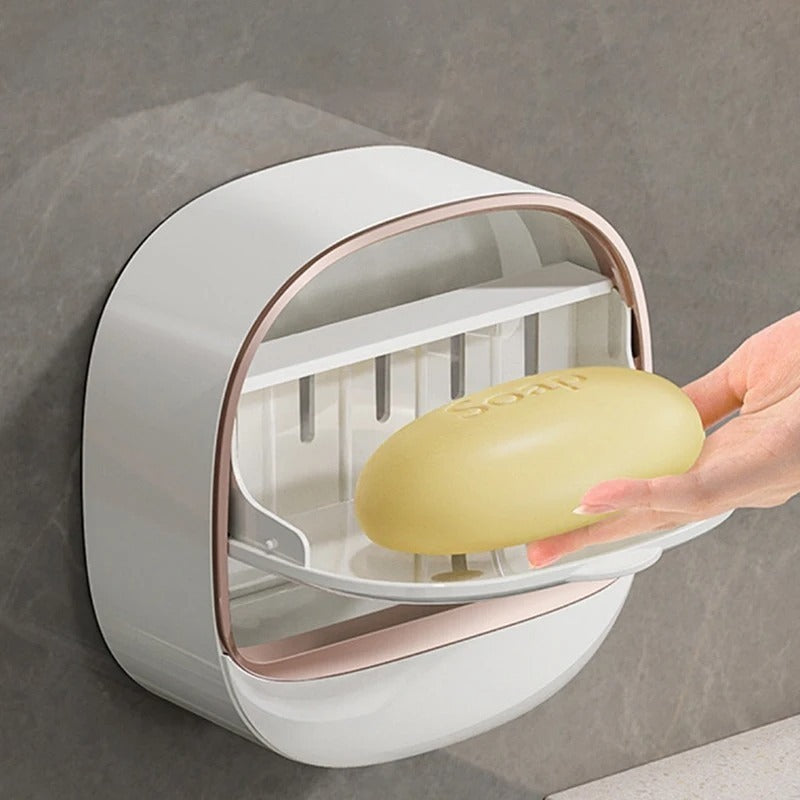 Modern Wall Mounted Soap Holder with Drain Tray