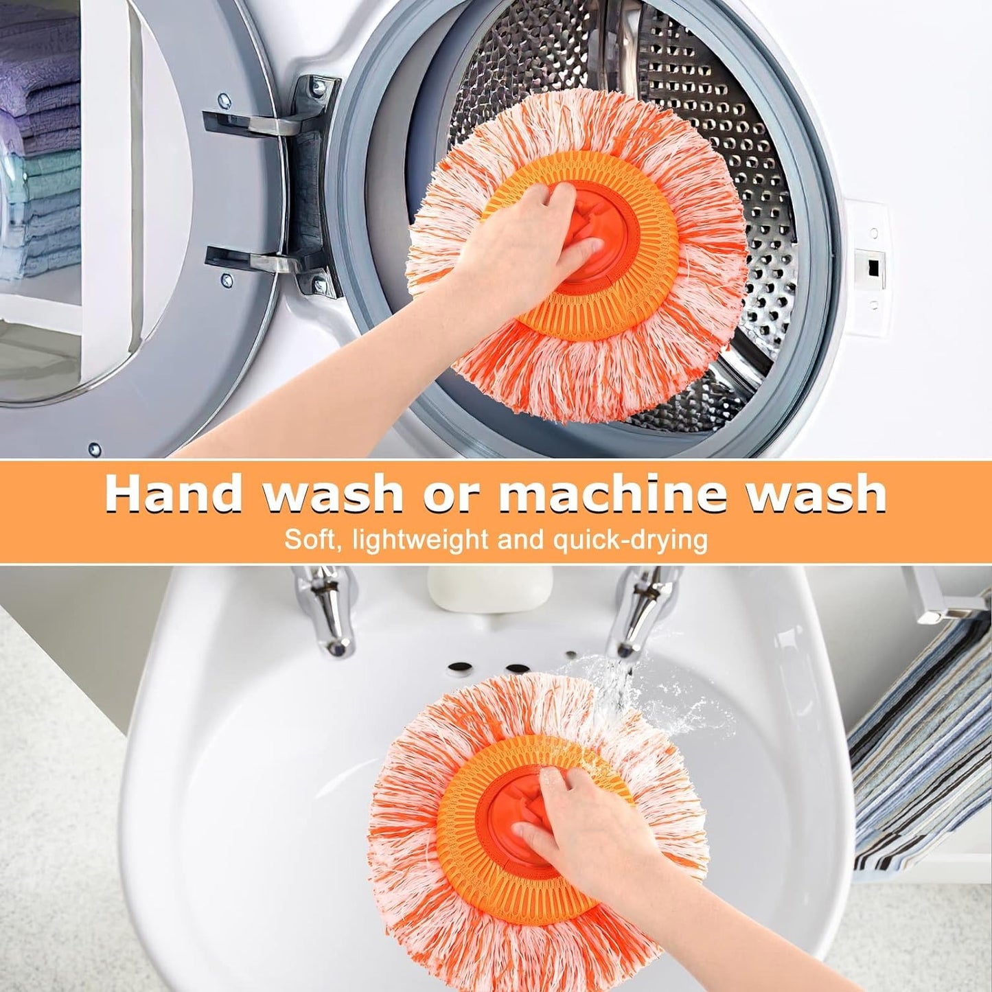 360° Spin Mop with Extendable Handle & Washable Microfiber Head