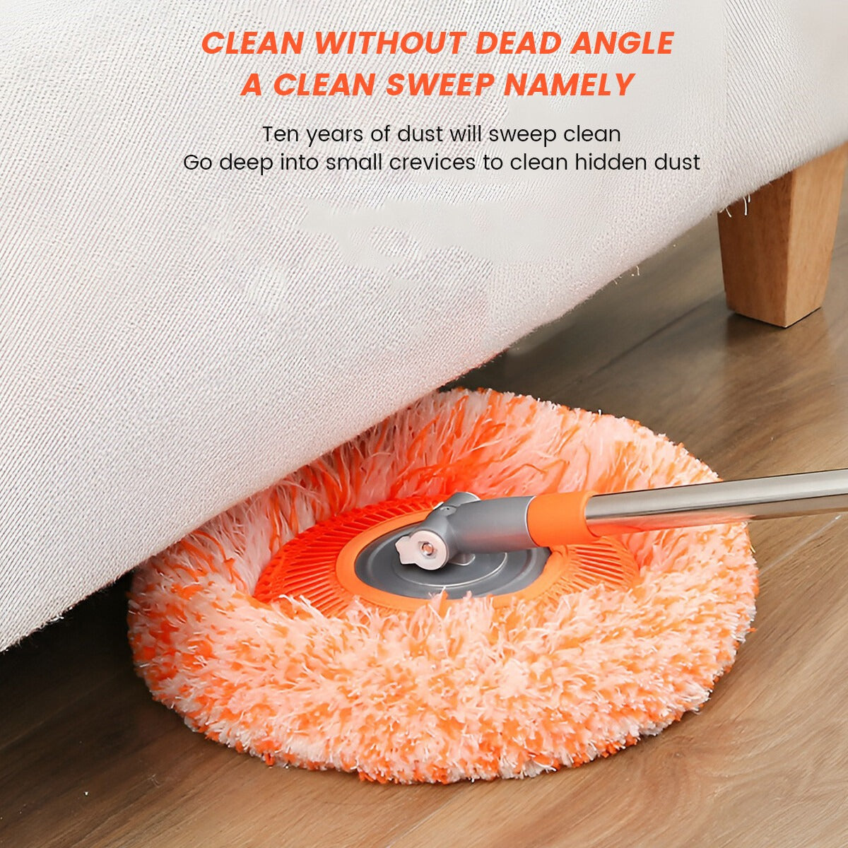 360° Spin Mop with Extendable Handle & Washable Microfiber Head