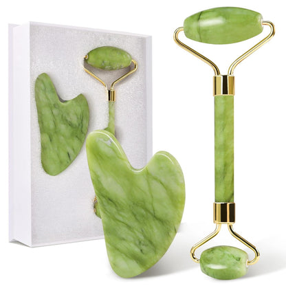 Jade Roller Facial Massager |  Gua Sha Tool