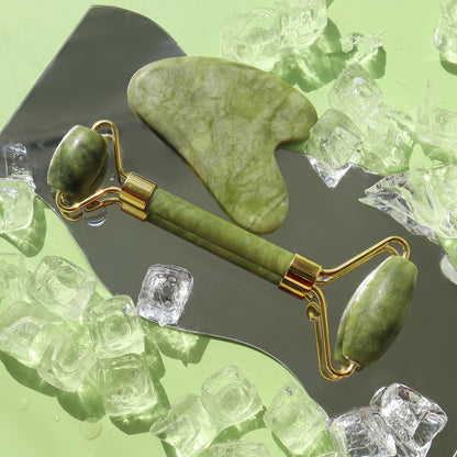 Jade Roller Facial Massager |  Gua Sha Tool