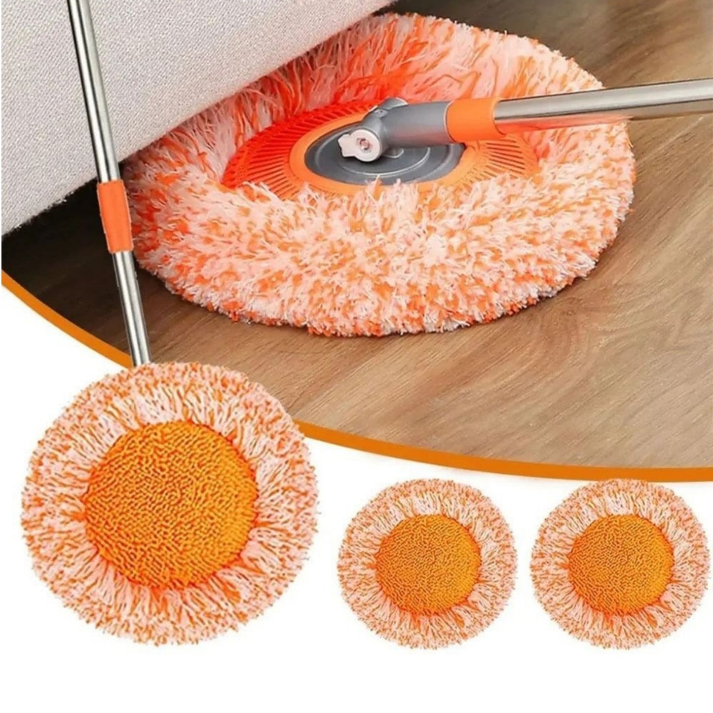 360° Spin Mop with Extendable Handle & Washable Microfiber Head
