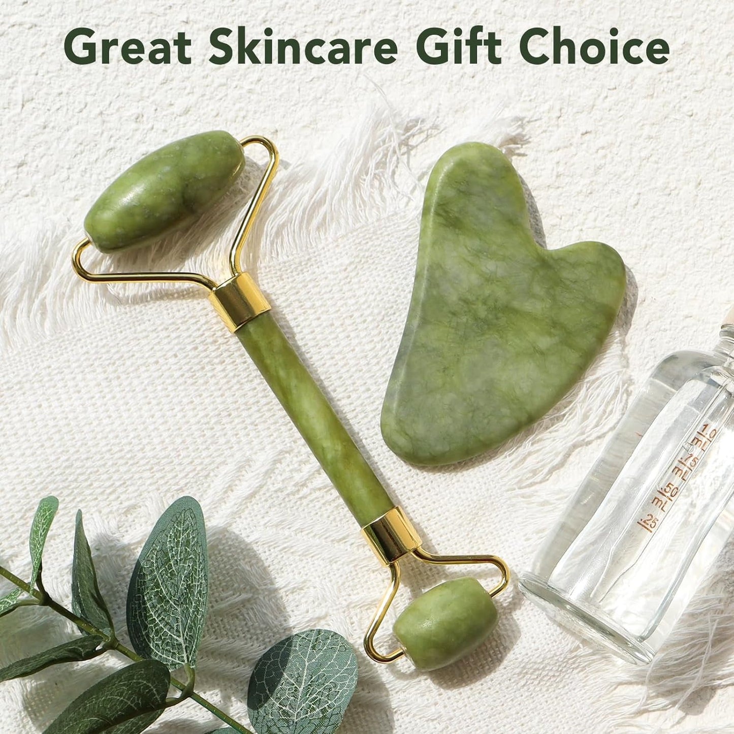 Jade Roller Facial Massager |  Gua Sha Tool