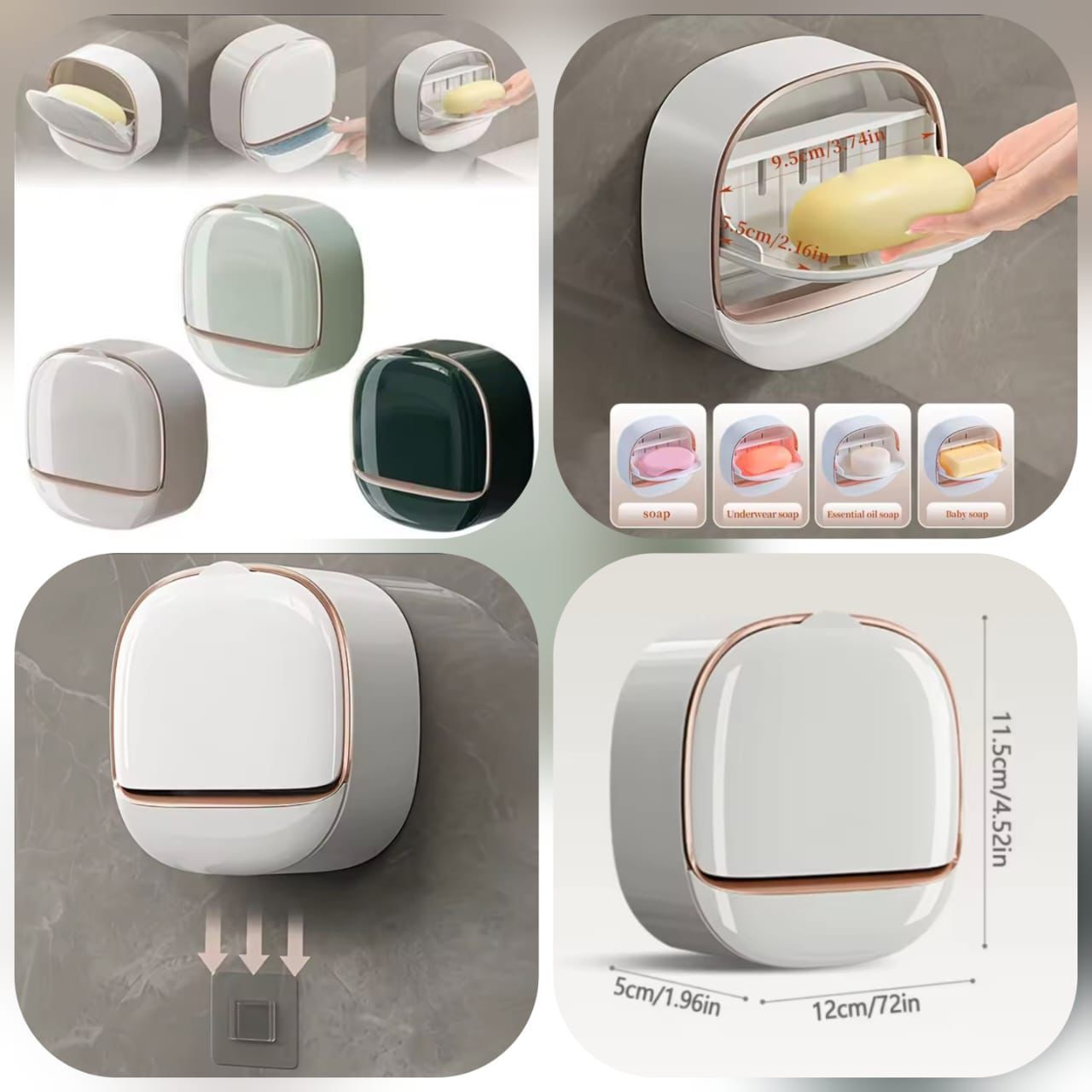 Modern Wall Mounted Soap Holder with Drain Tray