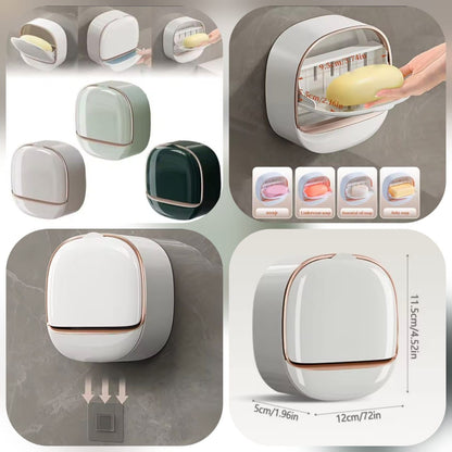 Modern Wall Mounted Soap Holder with Drain Tray
