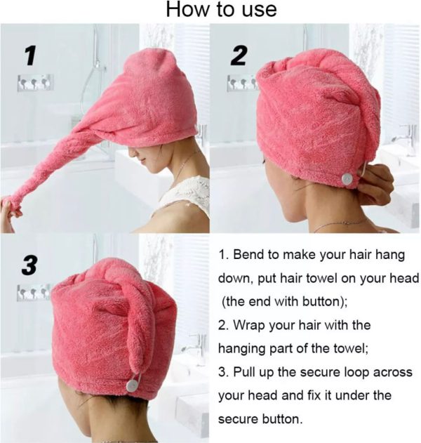 Quick Dry Microfiber Hair Towel Wrap | Soft, Absorbent & Comfortable Towel Cap