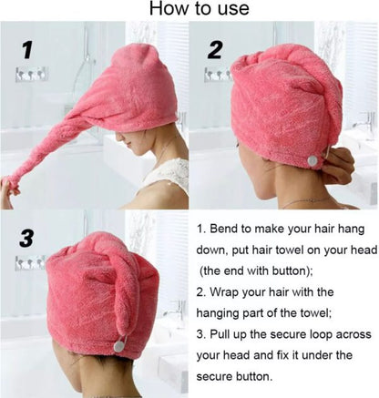 Quick Dry Microfiber Hair Towel Wrap | Soft, Absorbent & Comfortable Towel Cap