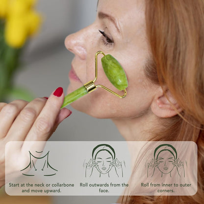 Jade Roller Facial Massager |  Gua Sha Tool